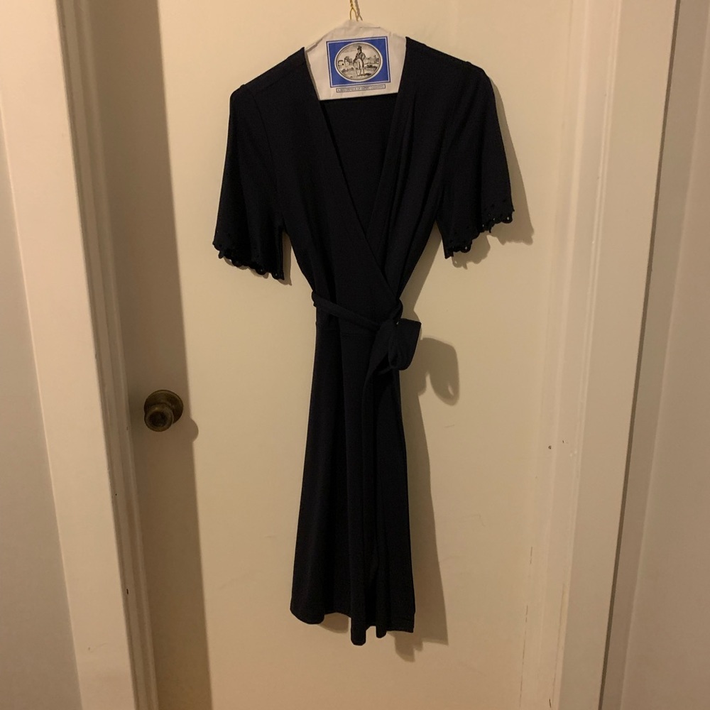 Ann Taylor Wrap Dress, Navy, size 4